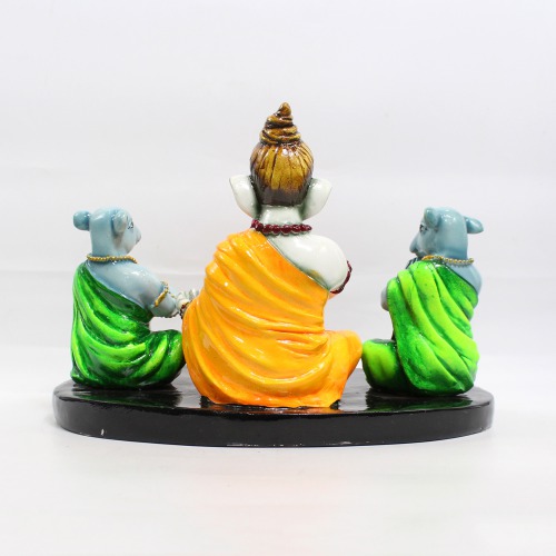 Ganesha Murti Idol Set Of Doing Pooja For Home Decoration Car | Hindu Idol Ganesha Statue Desktop Decor