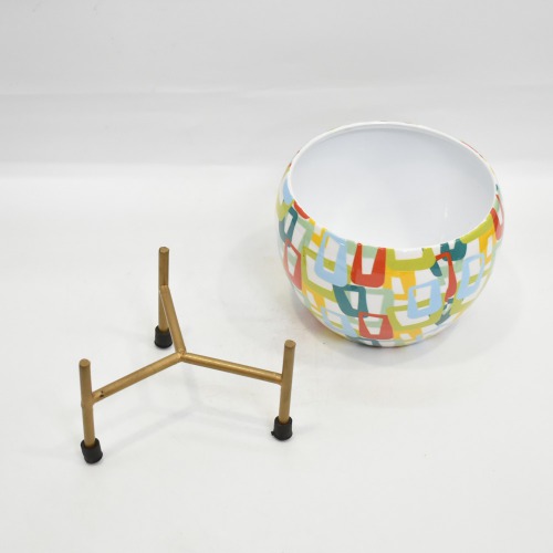 Ceramic Flower Vase Pot With Stand For Living Room | Bedroom | Modern Table Shelf Home Decor | Multi colour