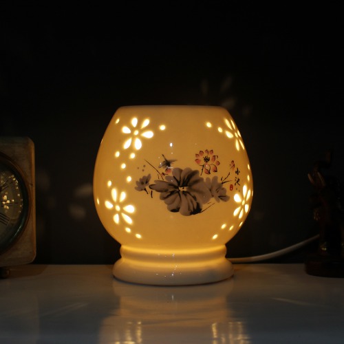 Ceramic Electric Diffuser Lamp Round Shape Oil Burner for Home