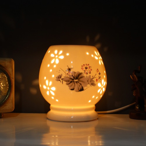 Ceramic Electric Diffuser Lamp Round Shape Oil Burner for Home