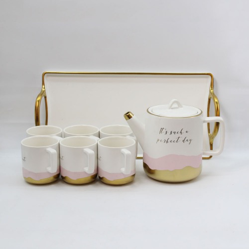It's Such A Perfect Day Tea Set With Kettle | Tea Kettle With 6 Cup Set | Coffee Cup Set And Kettle And Tray