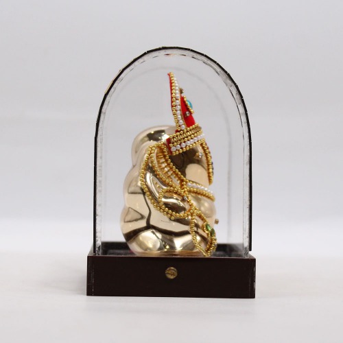 Moti And Diamond Studded Cabinet Ganesha Murti | Statue For Living Room | showpiece| Car Dashboard