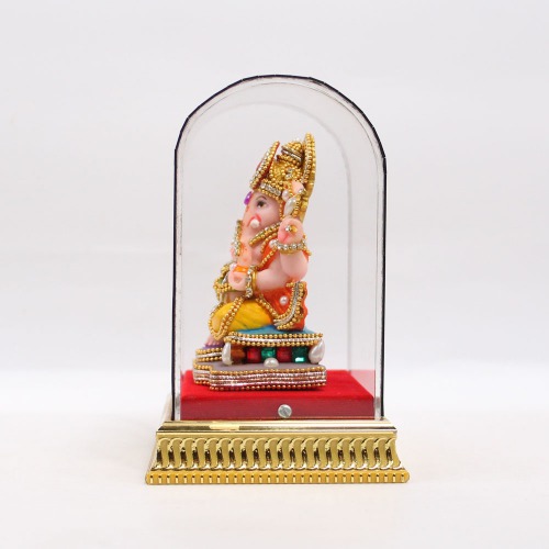Moti And Diamond Studded Mukut Ganesha Murti | Ganesha Murti | Ganesha | Statue For Living Room