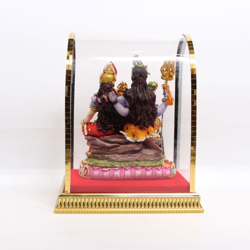 Shiva Parvati Ganesh Idol Shiv Parivar Murti Statue Sculpture - Hindu Lord Shiva Idols Family Sitting Showpiece