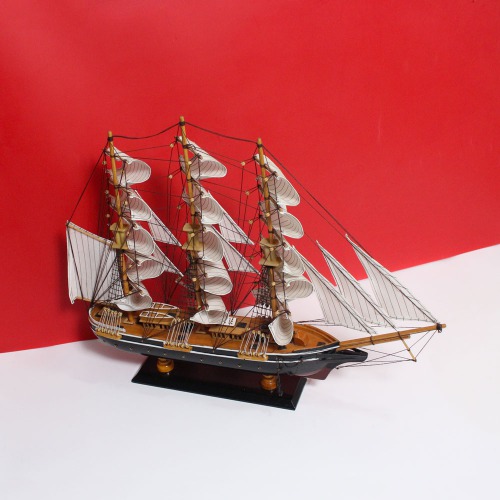 Black And Brown Home Decorative Wooden Sailing Ship Nautical Showpiece | Best Showpiece For Office and Home Decor
