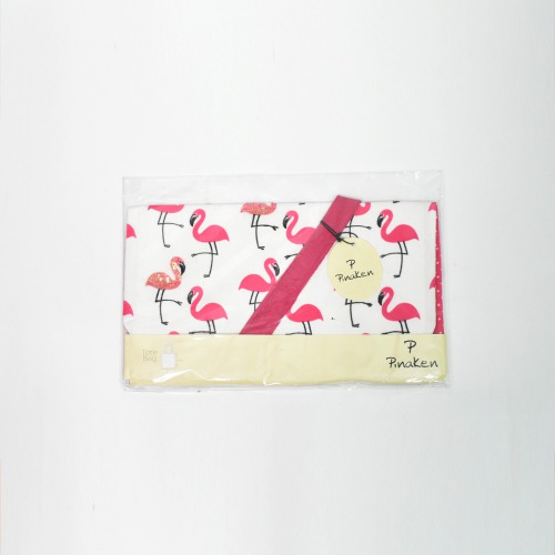 Pinaken Flamingo Blush Canvas Tote Bag For Women and Girls