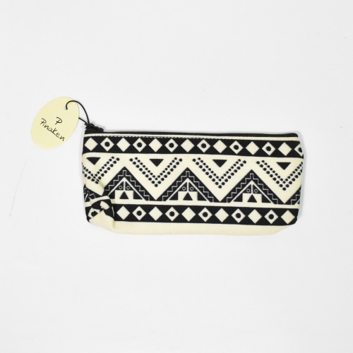 Pinaken Black And White Design Utility Pouch For Women and Girls