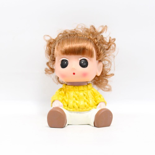Baby Girl Doll Shaped Money Saving Bank Toy for Kids | Red Yellow | Showpiece | Decor | Kids | Piggy Bank