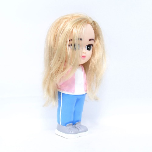 Long Hair Girl Doll Money Saving Bank Toy for Kids | Pink Blue | Showpiece | Decor | Kids | Piggy Bank