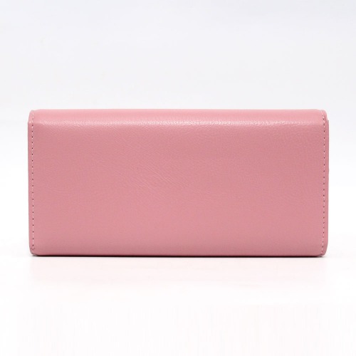 Pink Metal Decor Fold Over Wallet For Women and Girls