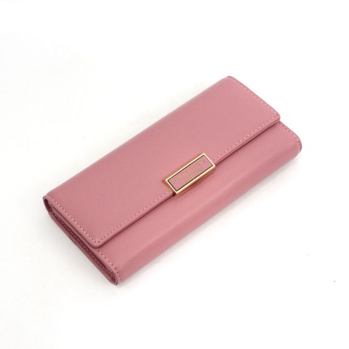 Pink Metal Decor Fold Over Wallet For Women and Girls