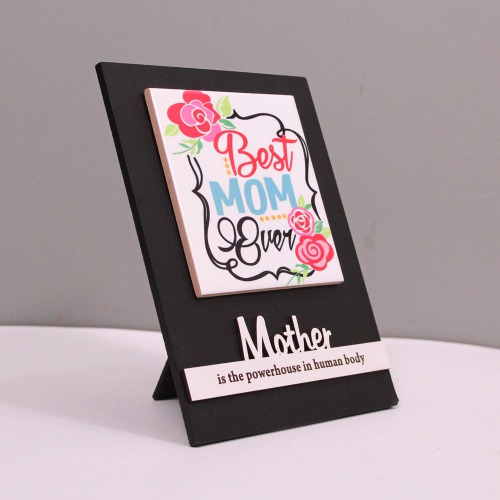 Best Mom Ever Wooden Plaque With Tile | Wooden Frame