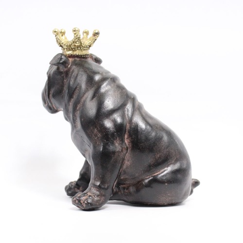 Bull Dog With Crown Bronze Showpiece For Home Decor