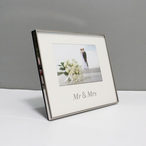 White Metal Mr. and Mrs. Photo Frame For Someone Special