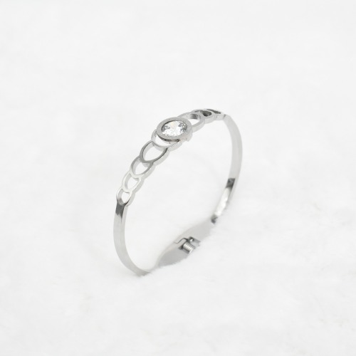 Single Diamond Silver Colour Free Size Women's Bracelet | Bracelet | Women's Kada | Jewellery | Fashion Jewellery