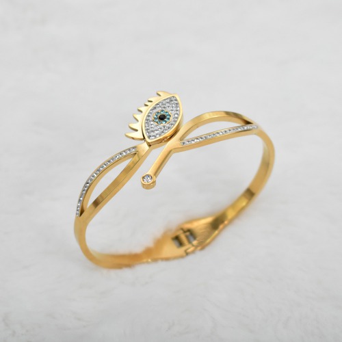 Evil Eye Yellow Diamond Studded Bracelet Kada | Bracelet | Women's Kada | Jewellery | Fashion Jewellery