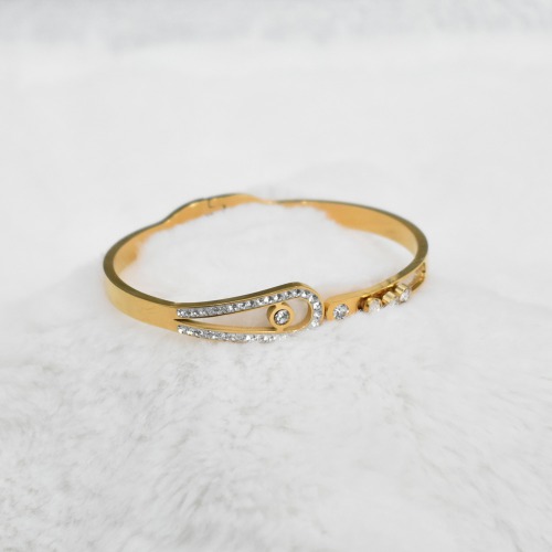 Adjustable Gold Colour And White Diamond Bracelet Kada | Bracelet | Women's Kada | Jewellery | Fashion Jewellery