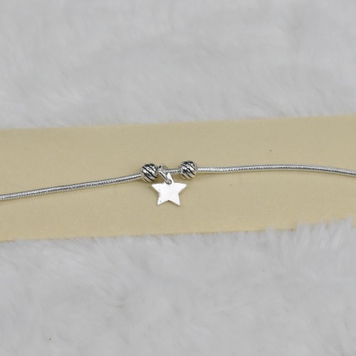 Oxidised Silver Metal Star charm Anklets For Women Single Charms Silver Payal for Women And Girls