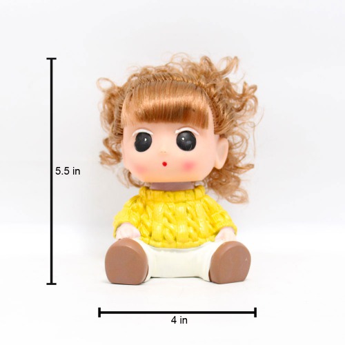 Baby Girl Doll Shaped Money Saving Bank Toy for Kids | Red Yellow | Showpiece | Decor | Kids | Piggy Bank