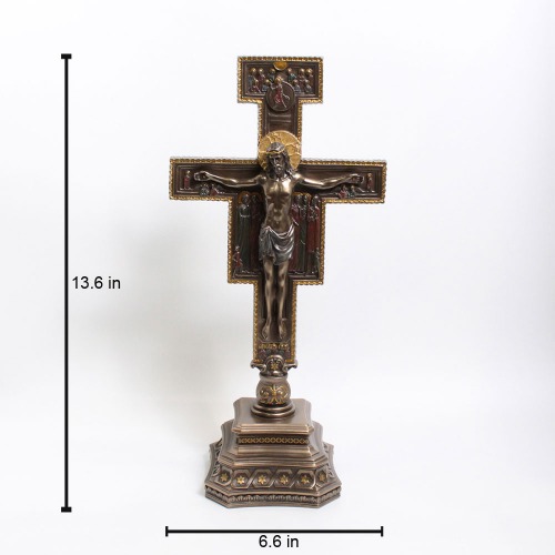 Bronze Lord Jesus Christ On Cross Idol Crucifix Cross with Statue Christian Cross | Christ Idol Statue Sculpture
