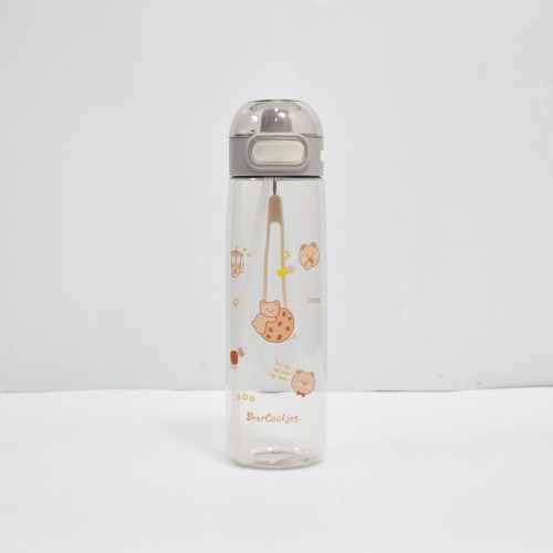 Gray Colour Bear Cookies Water Bottle For Kids | Adults Double Walled Flask | Spill Proof Lock Closure