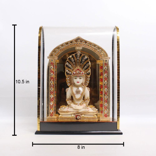 Big Size Parshwanath Bhagwan Statue Idol Murti Beautifully Crafted with Resin White Colour | Statue For Living Room