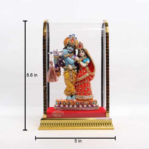 Radha Krishna Idol With Stone Work Religious Pooja Gift Items And Murti For | Temple | Home | Office