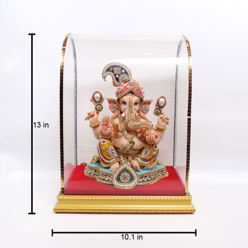 Stone Work Feta Cabinet Ganapti Murti | Ganesha Idols For Home Decor | Ganesha Idol | Ganesha ji ki Murti