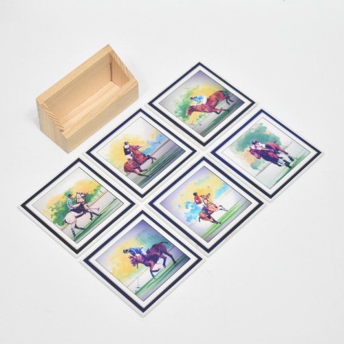 Horse Racer Coffee | Tea Coasters Set for Kitchen Set Of 6 | Table And Home Decor | Dinning | Gifts | Restaurants