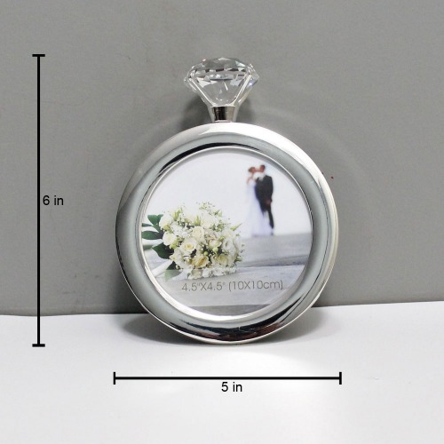 Round Diamond Ring Frame| Metal Photo Frame