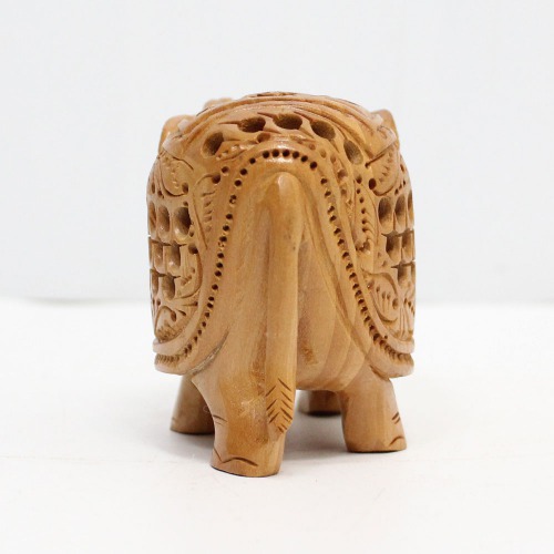 Wooden Elephant | Wooden Undercut Elephant | Wooden Undercut Carving | Wooden Carved Elephant