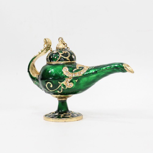 Antique Brass Miniature Aladdin's Chirag | Lamp For Vintage Home-Office Decor & Gift Showpiece