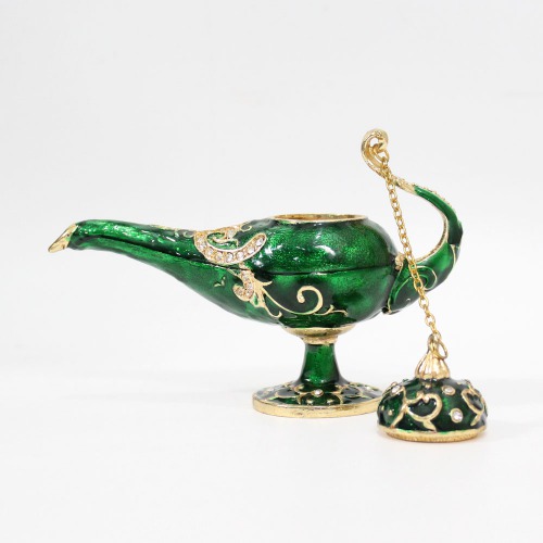 Antique Brass Miniature Aladdin's Chirag | Lamp For Vintage Home-Office Decor & Gift Showpiece