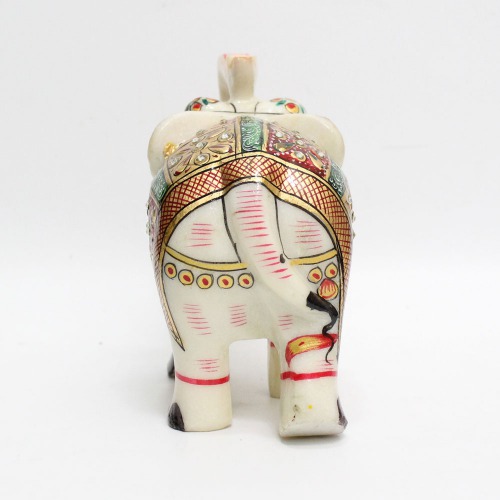 Multi Colour Diamond Meenakari Work Elephant Showpiece for Home Decor | Elephant Decorative Items for Home