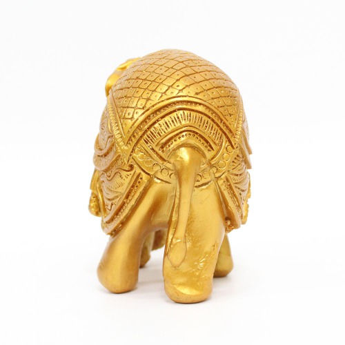 Gold Colour Wooden Elephant Showpiece for Home Decor | Elephant Decorative Items for Home