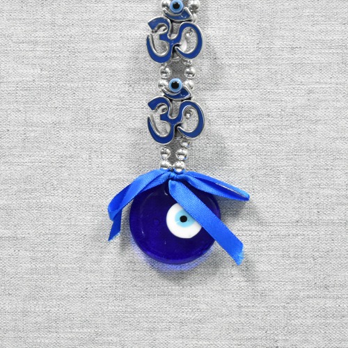 Two Layer Om Evil Eye Protection Good Luck Positivity Prosperity Metal Door/Wall Hanging Gifting Home Decor