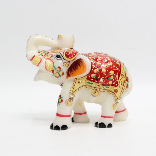 Red Colour Meenakari Work Elephant Showpiece for Home Decor | Elephant Decorative Items for Home