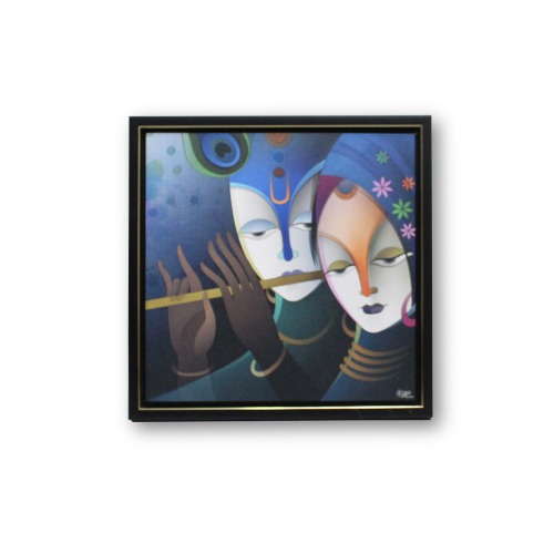 Modern Art Radha krishna Photo Frame ( 13 x 13 inches ) | For Home Decor