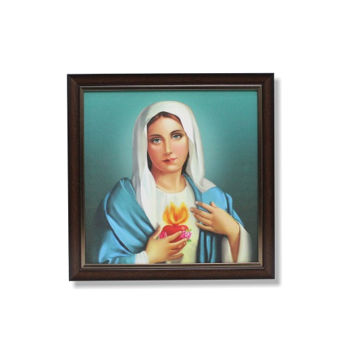 Brown Border With Mother Merry Photo Frame ( 13.5 x 13.5 inches )| FOr Home Decor | Puja Ghar