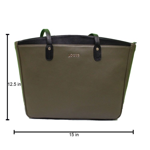 Logus large Green Zip Tote Bag For Women| women's Bags | Tote Handbag