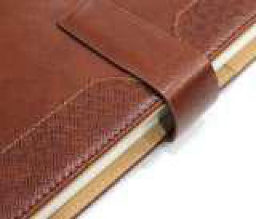 Eleganza | Country Style Glossy Leather Diary | Ergonomic Loop with Geometric Patter Deboss on the Cover