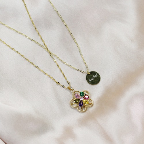 Ladies Chain Pendant With Multi Colour Flower Locket | Gift For Women | Locket For Women | Pendant